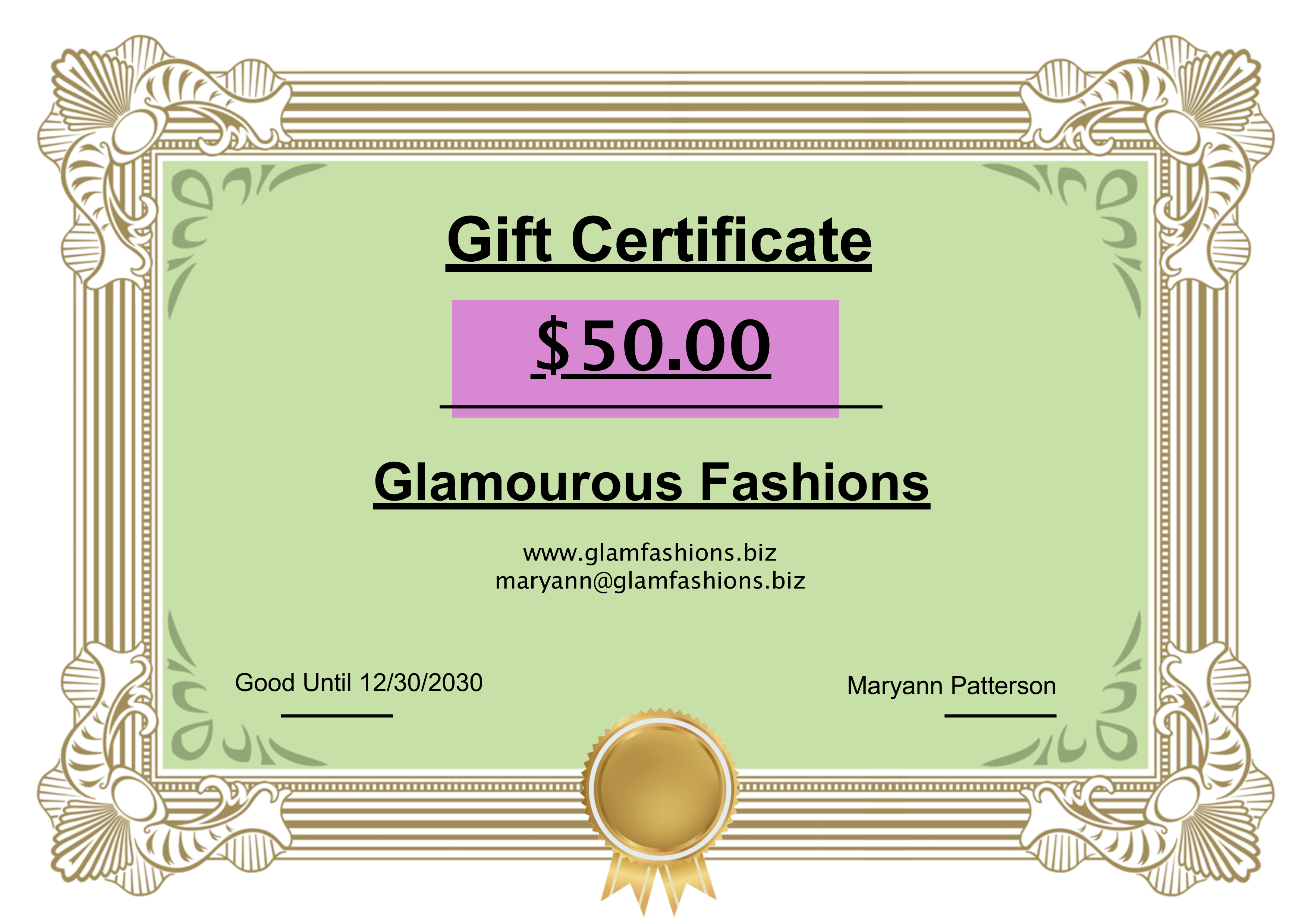 $50 Gift Certificate